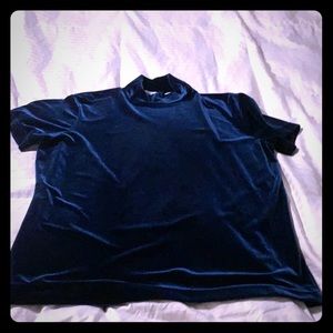 Beautiful crushed velvet top in a deep emerald blu